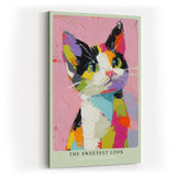 Paul Sinus Wandbild in 40x60cm The Sweetest Look – Verspieltes Katzen-Porträt im bunten Acrylstil, farbenfrohe Wandkunst mit charmantem Ausdruck