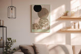 Paul Sinus Wandbild in 40x60cm The Texture Constellation – Minimalistische Kreiskomposition in Schwarz, Beige und Marmorstruktur