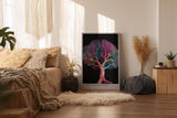 Paul Sinus Wandbild in 40x60cm The Thinking Tree – farbintensiver Baum mit neuronaler Struktur, moderne Naturund Gedankenmetapher