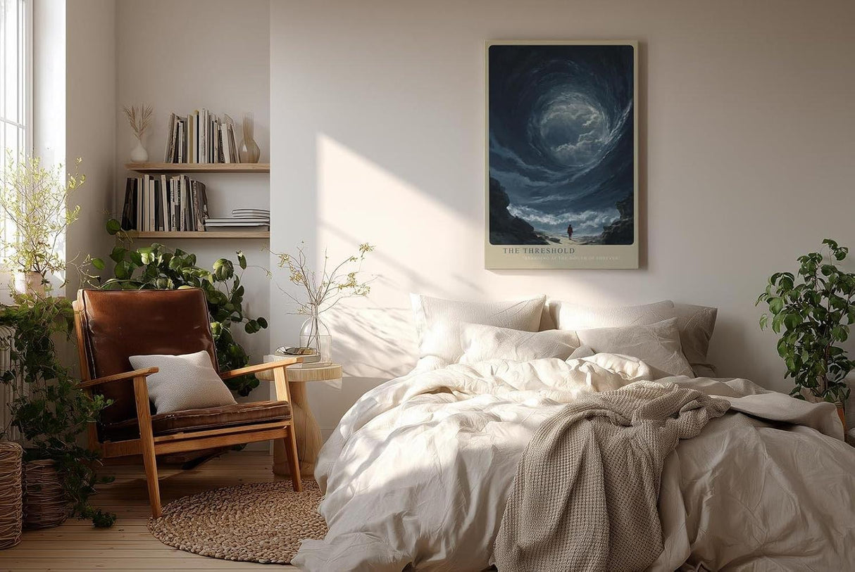 Paul Sinus Wandbild in 40x60cm The Threshold mit imposantem Wolkentunnel und einsamer Figur für faszinierende Wandgestaltung