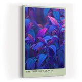 Paul Sinus Wandbild in 40x60cm The Twilight Leaves – Intensiv gefärbte Pflanzenblätter in Blauund Lilatönen, inspiriert vom Zauber der Dämmerung