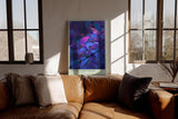Paul Sinus Wandbild in 40x60cm The Twilight Leaves – Intensiv gefärbte Pflanzenblätter in Blauund Lilatönen, inspiriert vom Zauber der Dämmerung