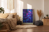 Paul Sinus Wandbild in 40x60cm The Twilight Leaves – Intensiv gefärbte Pflanzenblätter in Blauund Lilatönen, inspiriert vom Zauber der Dämmerung