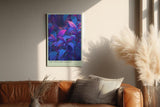 Paul Sinus Wandbild in 40x60cm The Twilight Leaves – Intensiv gefärbte Pflanzenblätter in Blauund Lilatönen, inspiriert vom Zauber der Dämmerung