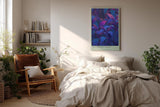 Paul Sinus Wandbild in 40x60cm The Twilight Leaves – Intensiv gefärbte Pflanzenblätter in Blauund Lilatönen, inspiriert vom Zauber der Dämmerung