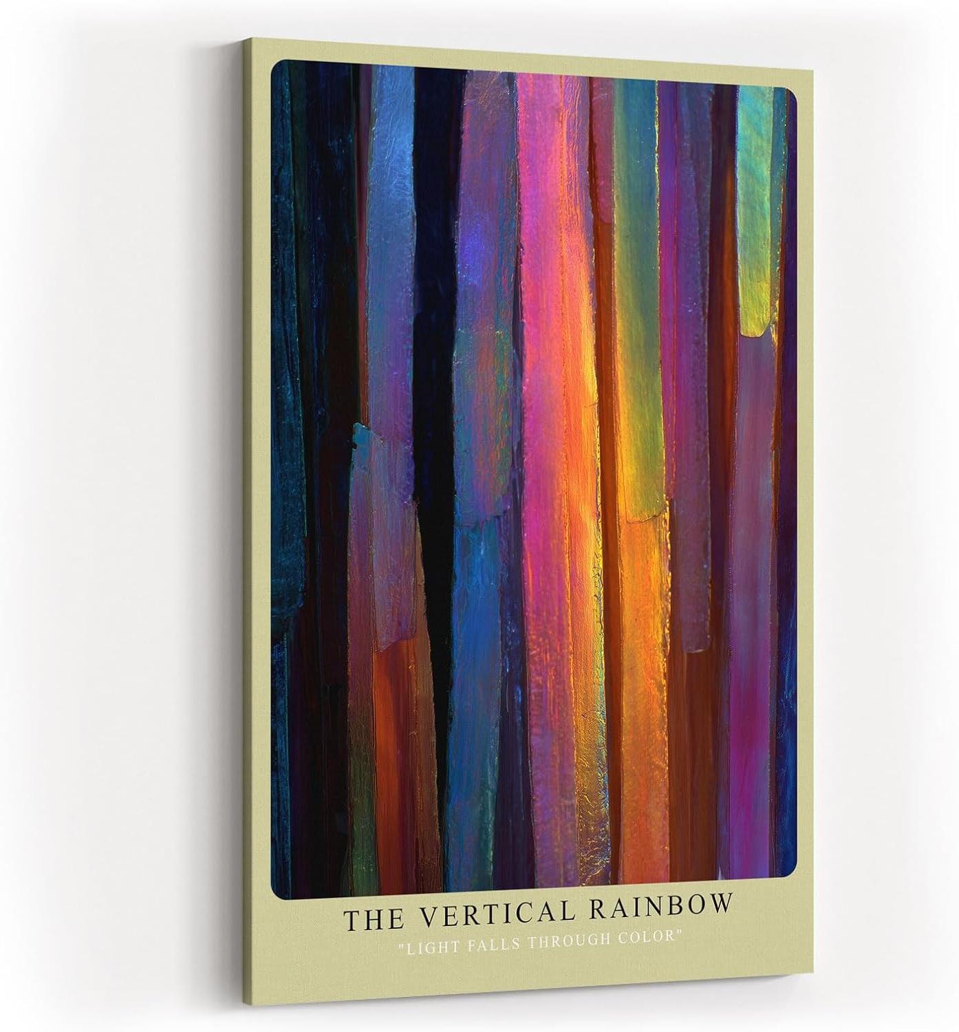 Paul Sinus Wandbild in 40x60cm The Vertical Rainbow – abstraktes Farbmotiv mit vertikalen Regenbogenstreifen für moderne und kreative Raumgestaltung