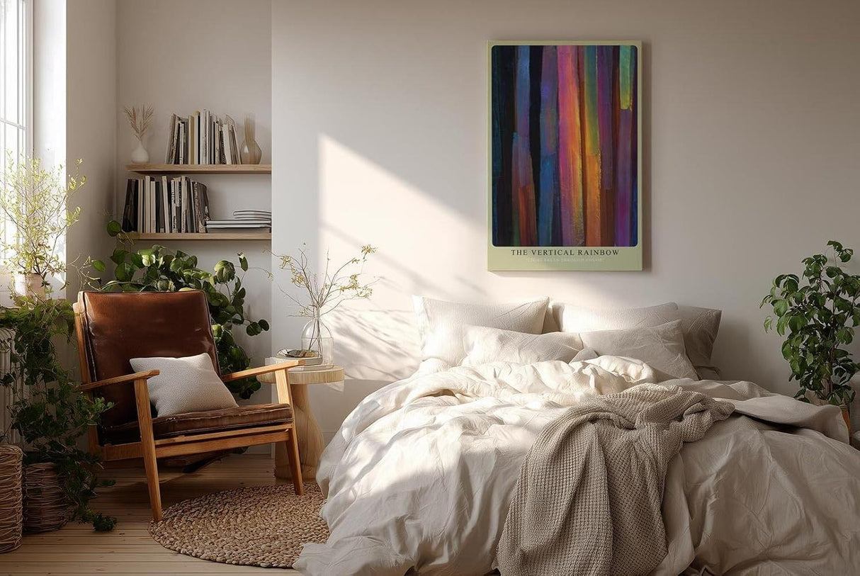 Paul Sinus Wandbild in 40x60cm The Vertical Rainbow – abstraktes Farbmotiv mit vertikalen Regenbogenstreifen für moderne und kreative Raumgestaltung