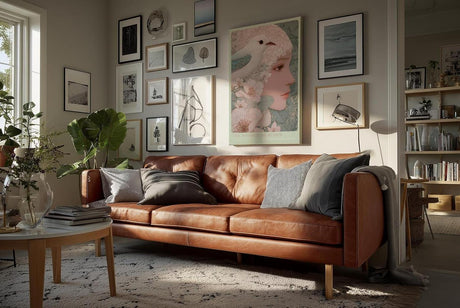 Paul Sinus Wandbild in 40x60cm The Whispering Bloom – Fein gezeichnetes Porträt mit floralen Linienmustern und Vogel in sanfter Farbigkeit