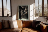 Paul Sinus Wandbild in 40x60cm The Whispering Depths – Organische Linienformen in Gold-Braun-Tönen mit tiefer plastischer Wirkung