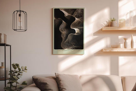 Paul Sinus Wandbild in 40x60cm The Whispering Depths – Organische Linienformen in Gold-Braun-Tönen mit tiefer plastischer Wirkung