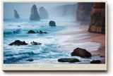 Paul Sinus Wandbild 120x80cm Tides Along the Cliffs Ruhige Meereskueste mit Felsen und Wellen Landschaft Kunst fuer Wohnzimmer Schlafzimmer und Büro
