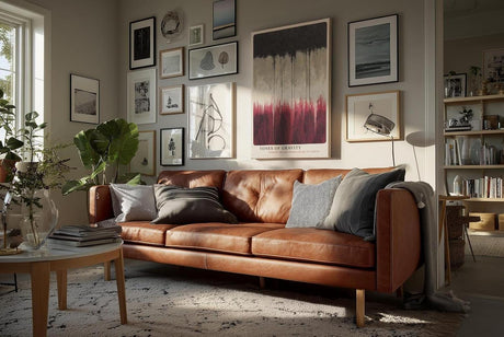 Paul Sinus Wandbild in 40x60cm Tones of Gravity – Abstraktes Kunstwerk mit harmonischen Farbverläufen in Schwarz, Beige und Rot
