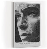 Paul Sinus Wandbild in 40x60cm Topography of Thought Linienportrait in Schwarzweiß