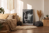 Paul Sinus Wandbild in 40x60cm Topography of Thought Linienportrait in Schwarzweiß