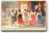 Paul Sinus Wandbild 120x80cm Traditionelle koreanische Hofszene mit Hanbok Gewaendern Kulturelle Kunst in sanften Pastellfarben