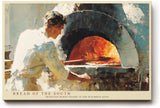 Paul Sinus Wandbild 120x80cm Traditioneller Brotbackofen Szene Warme Kuechenkunst in Beige Rot und Naturtoenen