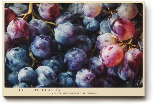 Paul Sinus Wandbild 120x80cm Trauben Stillleben Fruchtfotografie violett blau frische Kuche Wanddekoration fuer Wohnzimmer Esszimmer Kueche Büro