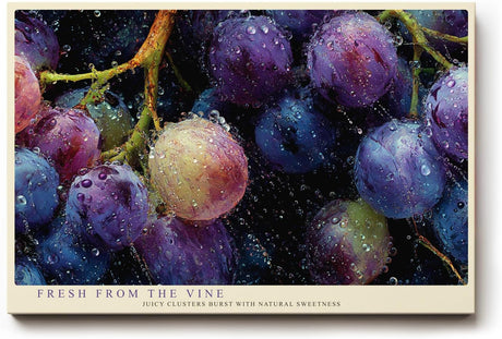 Paul Sinus Wandbild 120x80cm Trauben Stillleben modern violett Obst Kunst Kunstdruck grosses Kunstbild frische Wanddekoration fuer Kueche Esszimmer Wohnzimmer
