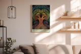 Paul Sinus Wandbild in 40x60cm Tree of Consciousness – farbenprächtiger Baum mit symmetrischer Struktur, abstrakte Naturmetapher