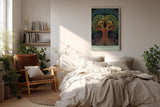 Paul Sinus Wandbild in 40x60cm Tree of Consciousness – farbenprächtiger Baum mit symmetrischer Struktur, abstrakte Naturmetapher