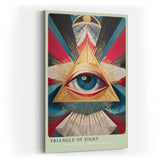 Paul Sinus Wandbild in 40x60cm Triangle of Sight Geometrisches Auge im goldenen Dreieck