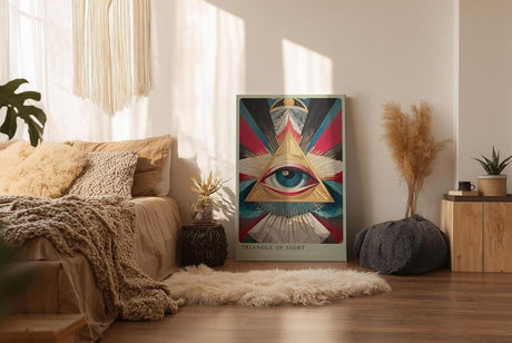 Paul Sinus Wandbild in 40x60cm Triangle of Sight Geometrisches Auge im goldenen Dreieck