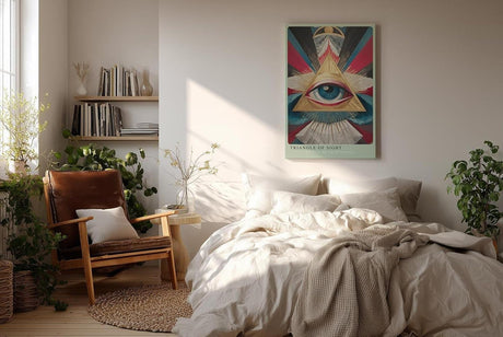 Paul Sinus Wandbild in 40x60cm Triangle of Sight Geometrisches Auge im goldenen Dreieck