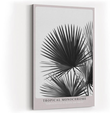 Paul Sinus Wandbild in 40x60cm Tropical Monochrome – stilvolle Palmenblätter in Schwarz-Weiß Fotokunst für modernes Wohndesign auf hochwertiger Leinwand