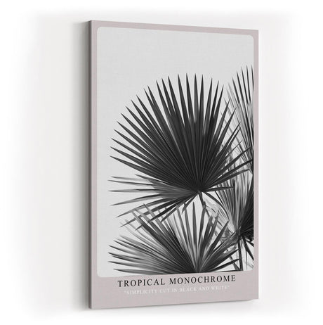 Paul Sinus Wandbild in 40x60cm Tropical Monochrome – stilvolle Palmenblätter in Schwarz-Weiß Fotokunst für modernes Wohndesign auf hochwertiger Leinwand