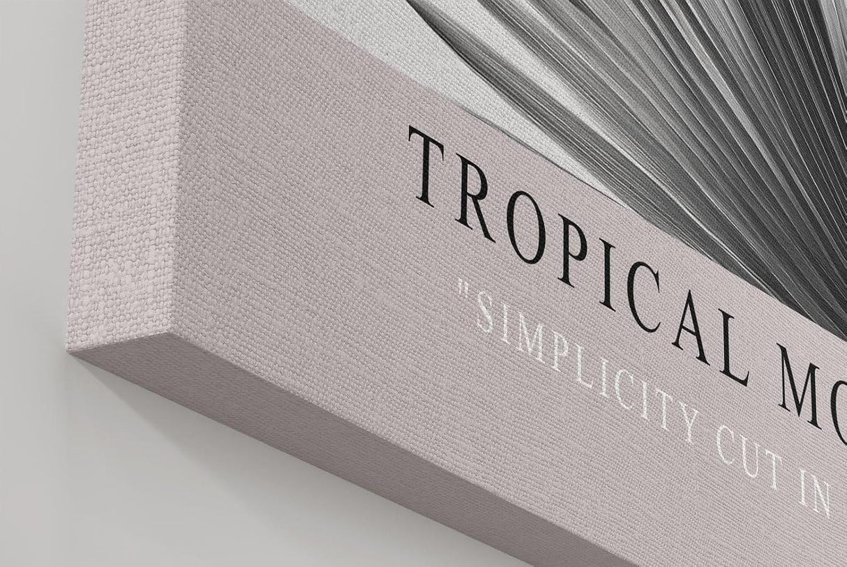 Paul Sinus Wandbild in 40x60cm Tropical Monochrome – stilvolle Palmenblätter in Schwarz-Weiß Fotokunst für modernes Wohndesign auf hochwertiger Leinwand