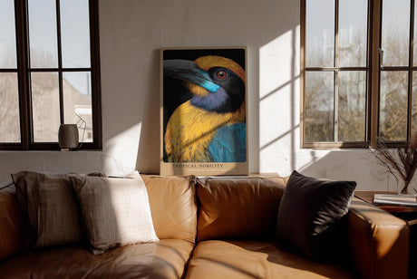 Paul Sinus Wandbild in 40x60cm Tropical Nobility – farbintensives Porträt eines exotischen Vogels für ausdrucksstarke Raumgestaltung