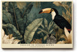 Paul Sinus Wandbild 120x80cm Tukan im Tropischen Dschungel Exotische Vogelkunst mit Blättern Natur Wanddekoration