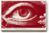 Paul Sinus Wandbild 120x80cm Unblinking Field of Vision Abstraktes Auge Grafik Kunst in Rot Moderne Illustration fuer Wohnzimmer und Büro