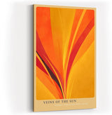 Paul Sinus Wandbild in 40x60cm Veins of the Sun – Abstrakte Komposition aus strahlendem Gelb, Orange und Rot in dynamischer Linienführung