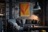 Paul Sinus Wandbild in 40x60cm Veins of the Sun – Abstrakte Komposition aus strahlendem Gelb, Orange und Rot in dynamischer Linienführung