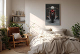 Paul Sinus Wandbild in 40x60cm Velocyte X – futuristisches Motorrad-Design in minimalistischer Perspektive mit markantem Rücklicht