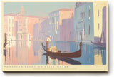 Paul Sinus Wandbild 120x80cm Venedig Gondel Pastell Illustration Romantische Stadtlandschaft Kunst für Wohnzimmer Schlafzimmer Büro