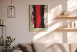 Paul Sinus Wandbild in 40x60cm Vertical Burn – Kraftvolles abstraktes Kunstwerk mit leuchtend rotem Zentrum