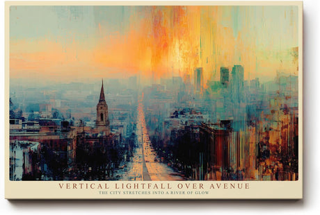 Paul Sinus Wandbild 120x80cm Vertical Lightfall over Avenue Moderne Stadtlandschaft mit Sonnenlicht Urbanes Kunstbild fuer Wohnzimmer und Büro