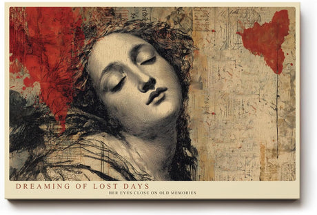 Paul Sinus Wandbild 120x80cm Verträumtes Frauenporträt in Vintage Collage Kunst – Künstlerische Illustration mit nostalgischer Stimmung für stilvolle Räume