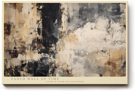 Paul Sinus Wandbild 120x80cm Verwitterte Wandstruktur – Abstrakte Texturkunst mit zeitloser Farbkomposition