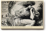 Paul Sinus Wandbild 120x80cm Vintage Buchillustration Klassische Kunstzeichnung in Schwarz Weiss
