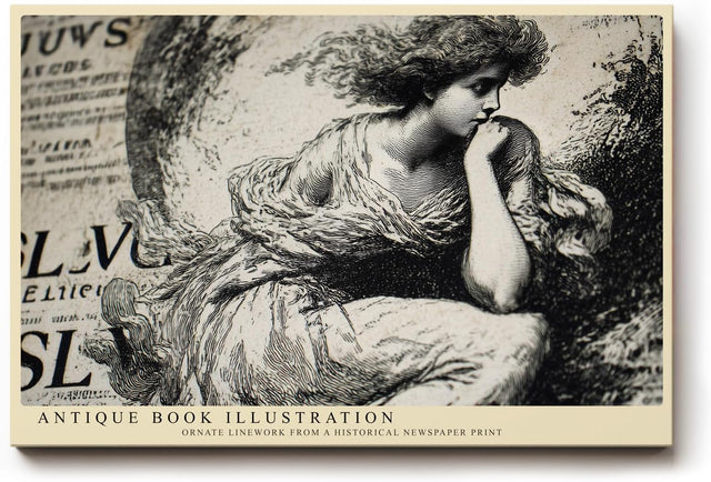 Paul Sinus Wandbild 120x80cm Vintage Buchillustration Klassische Kunstzeichnung in Schwarz Weiss