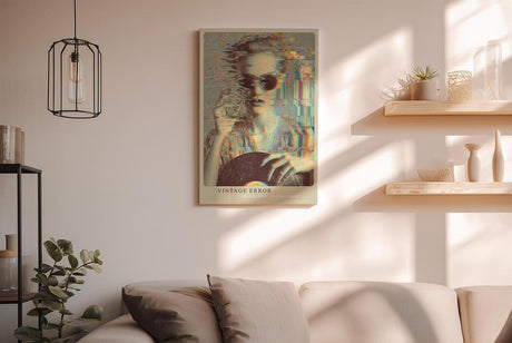 Paul Sinus Wandbild in 40x60cm Vintage Error – künstlerisches Retro-Porträt mit modernem Glitch-Effekt für trendige Raumgestaltung