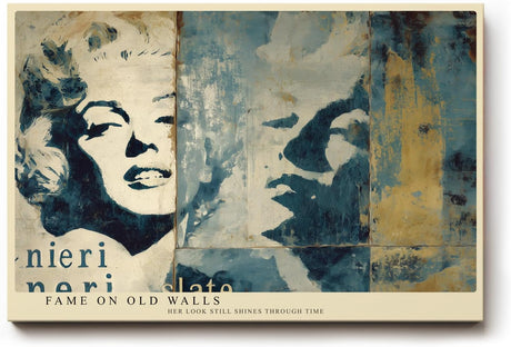 Paul Sinus Wandbild 120x80cm Vintage Filmstar Collage Kunst Poster ikonisches Frauenporträt Retro Hollywood Stil Kunstdruck Bild für Wohnzimmer Schlafzimmer Büro Dekoration