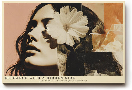 Paul Sinus Wandbild 120x80cm Vintage Frauenportrait Blume Collage moderne Kunst Wanddekoration Wohnzimmer Schlafzimmer