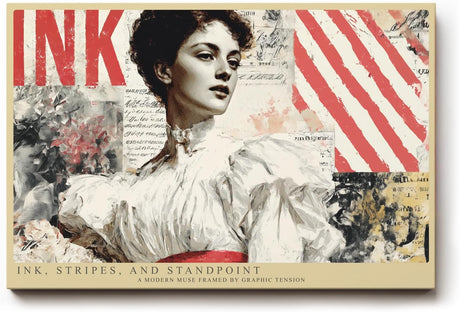 Paul Sinus Wandbild 120x80cm Vintage Frauenportrait Collage moderne Kunst Typografie Wanddekoration Retro Kunst Wohnzimmer Schlafzimmer