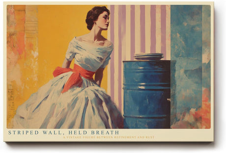 Paul Sinus Wandbild 120x80cm Vintage Frauenportrait Retro Kunstmotiv Elegante Figur in farbenfroher Illustration