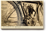 Paul Sinus Wandbild 120x80cm Vintage Motorrad Illustration technische Zeichnung Retro Maschinenkunst Wanddekoration fuer Wohnzimmer Büro Werkstatt