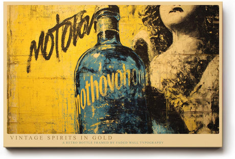 Paul Sinus Wandbild 120x80cm Vintage Spirituosen Flasche Pop Art Collage moderne Bar Kunst Wanddekoration Wohnzimmer Bar